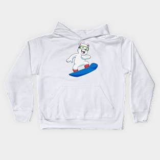 Polar bear as Snowboarder with Snowboard Kids Hoodie